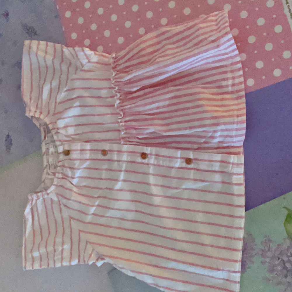 🌈Zara Baby Girl, 2-3 yr, pink cotton striped top